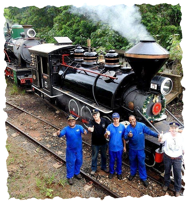 Trem com voluntários